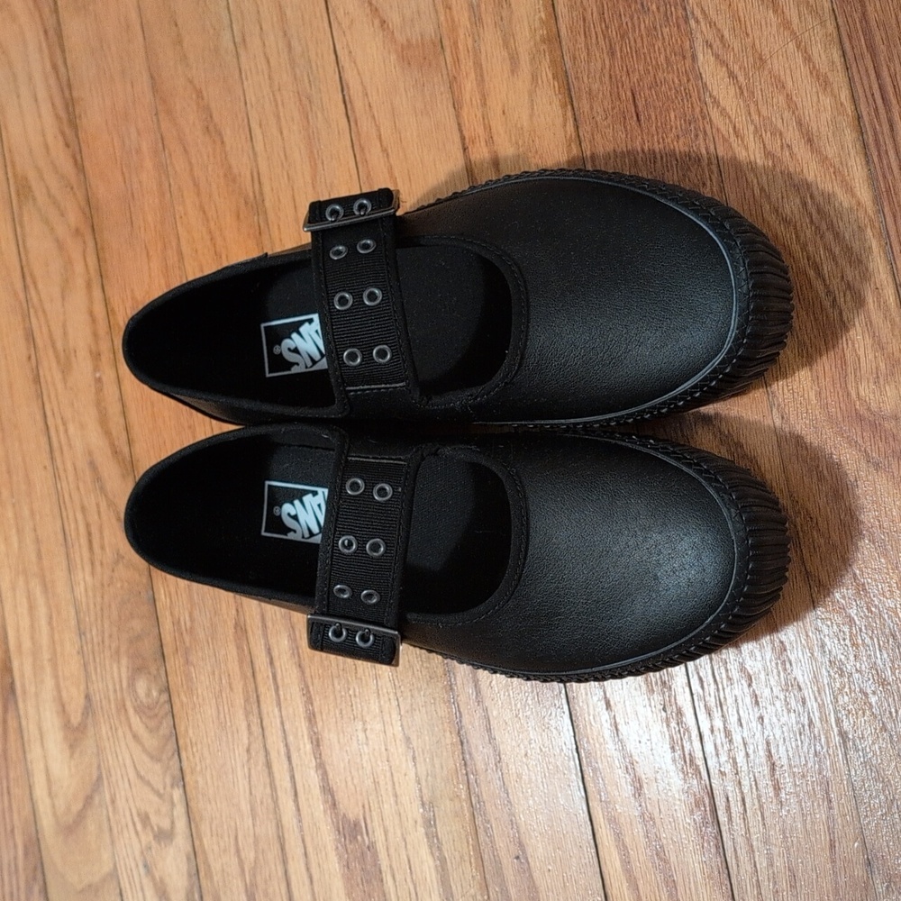 Vans Black Leather Creeper Mary Jane - Women's Shoe Size 11